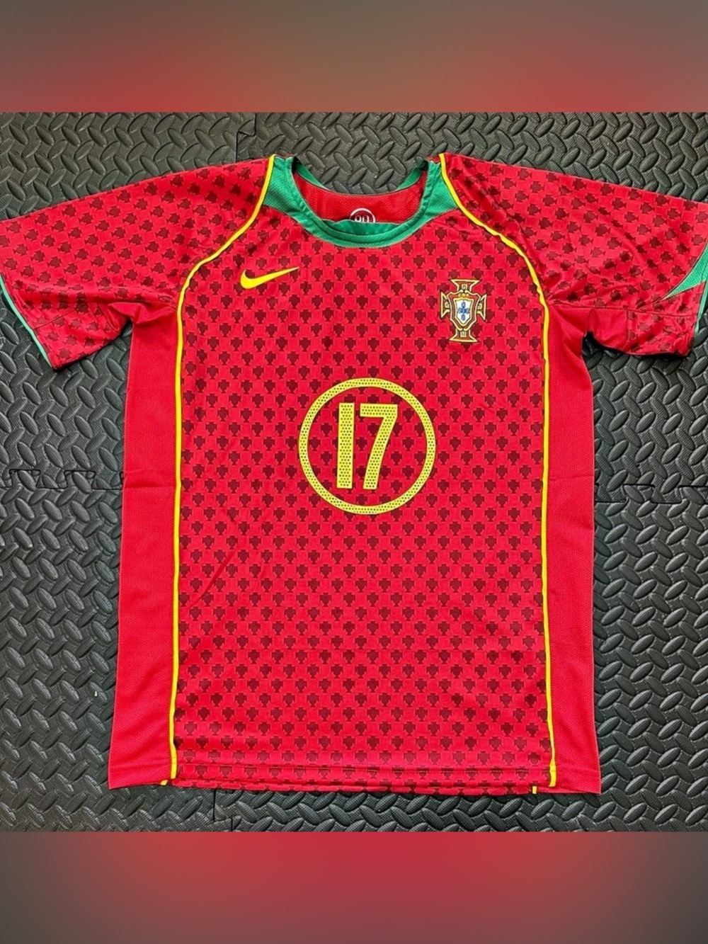 Portugal 2004/05 Home C. Ronaldo #17 Jersey Red & Green Vintage  (Runs Small)